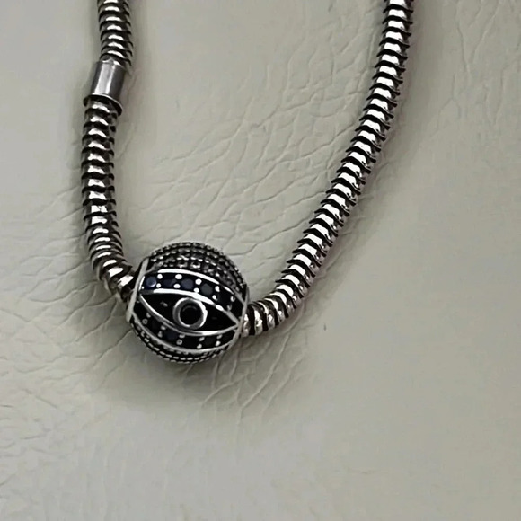 S925 Stamped Sterling Silver Evil Eye Charm - Picture 3 of 10